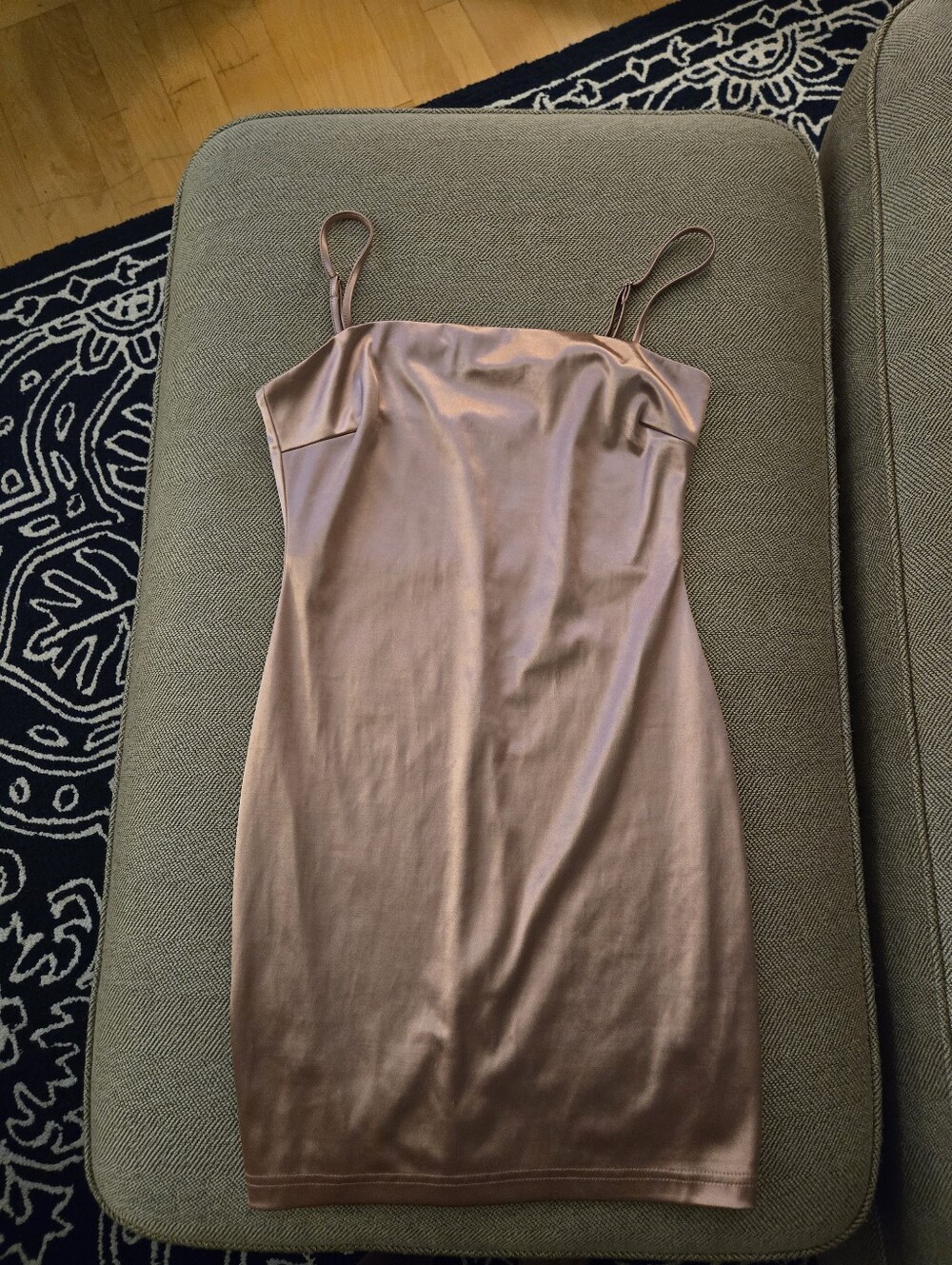 All in Favor Rose Gold Satin Slip Mini Dress